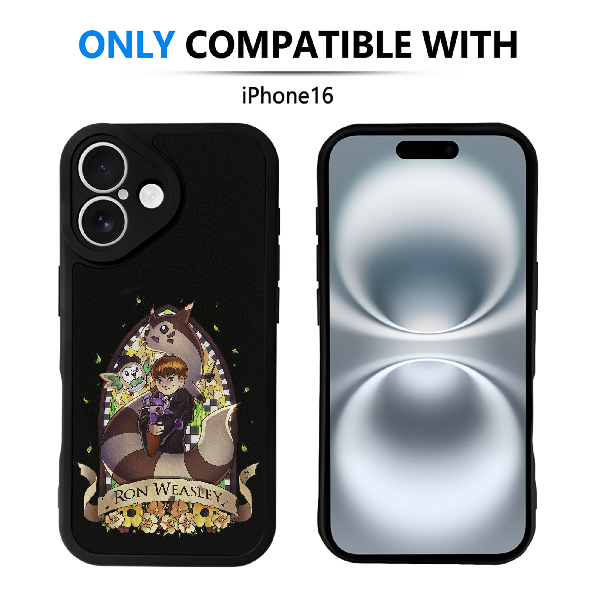（画像用） Harry Potter ハリー・ポッターシリーズ 【iPhone 16シリーズ対応】シリコンスマホケース（レザー調） 材質：シリコン